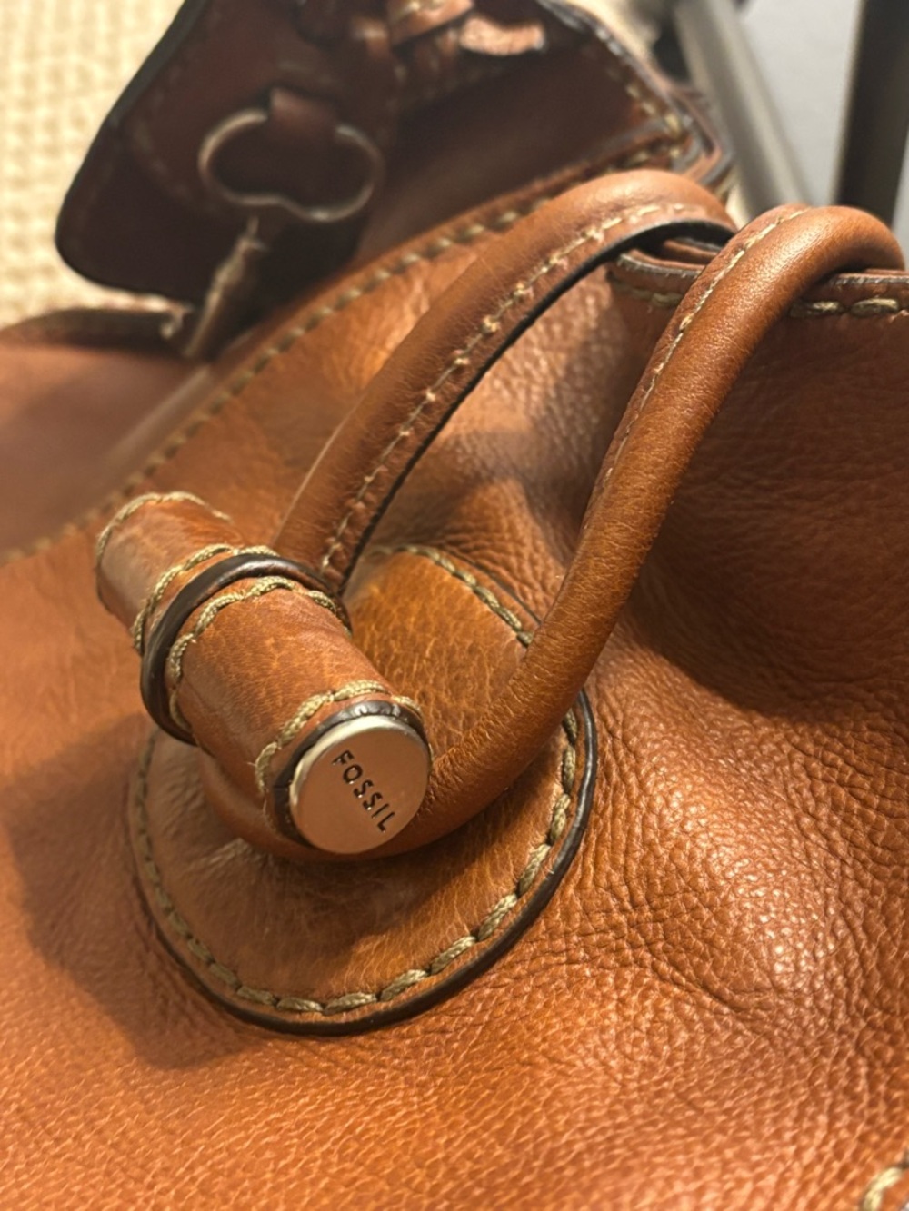 Fossil Fifty-Four Pebbled Leather Tote 👜 Gorgeous! - Picture 11 of 14
